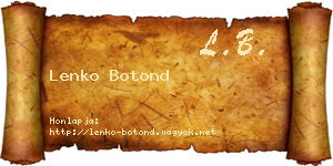 Lenko Botond névjegykártya